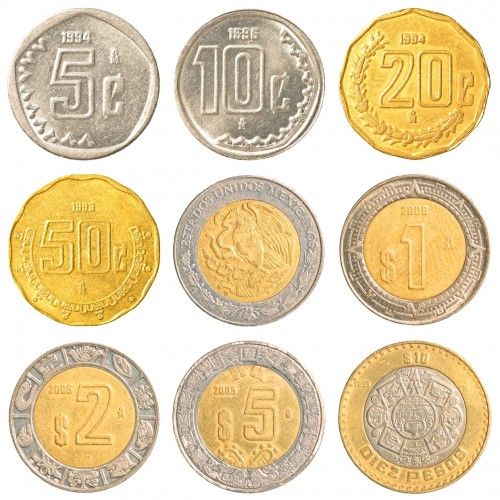 Mexican Currency 8 Mexican Coins