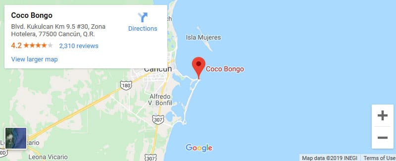 Coco Bongo Cancun 2 Coco Bongo Location