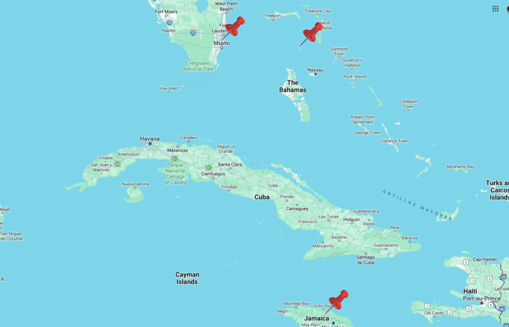 Temptation Caribbean Cruise 2025 Map