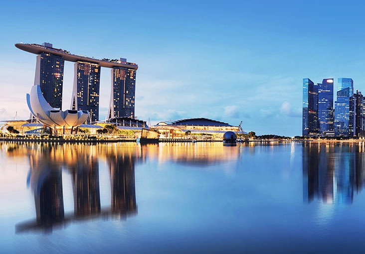 Singapore’s Marina Bay skyline and Marina Bay Sands