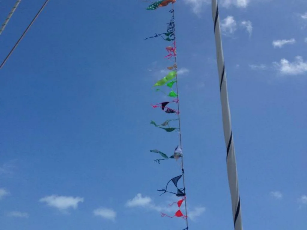 Bikini-top flag on the Cancun Boobs Cruise