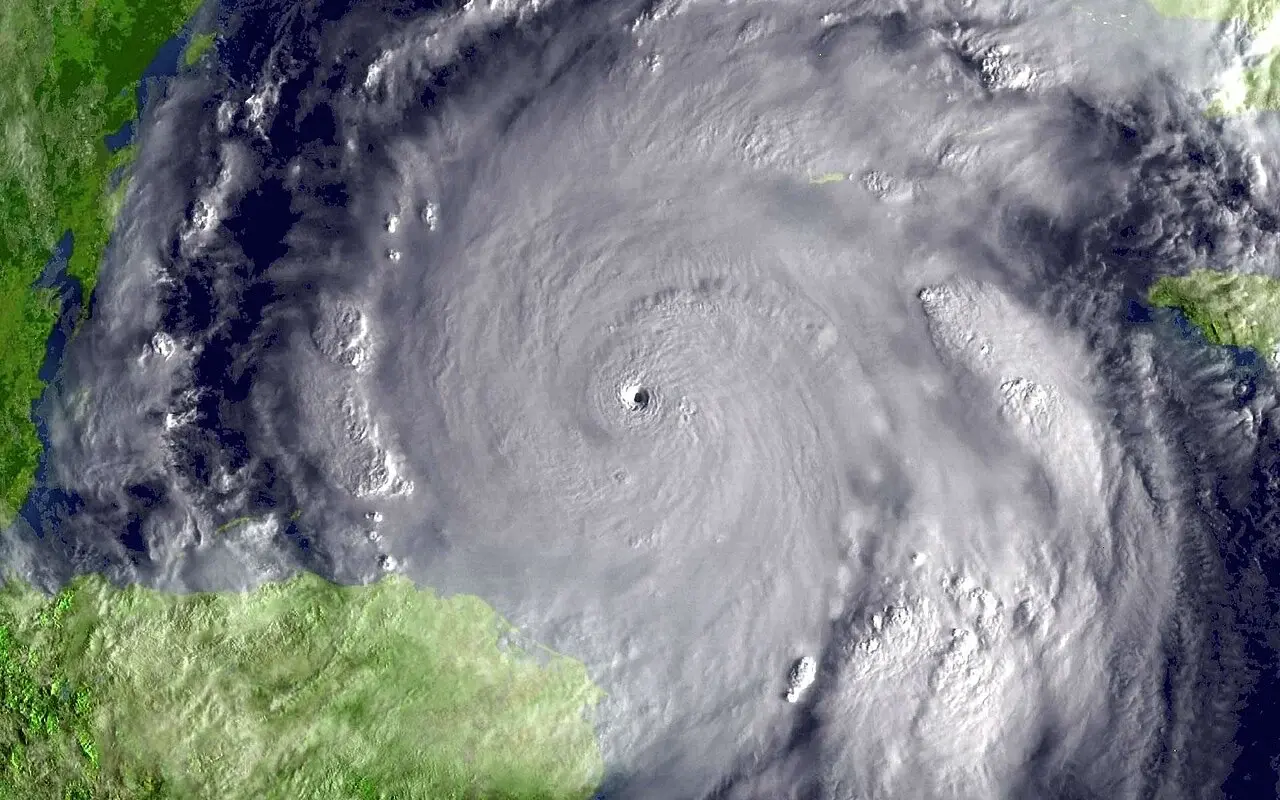 Hurricane Wilma approaching the Cancun area