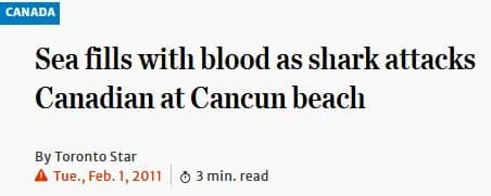 Ataque de tiburón en Cancún