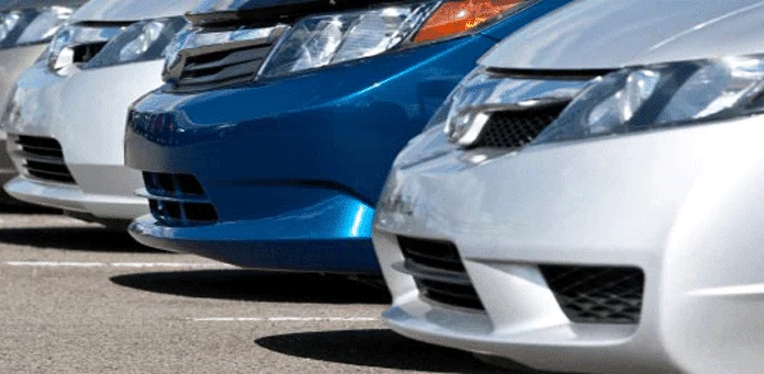 Rental cars parked in Cancun