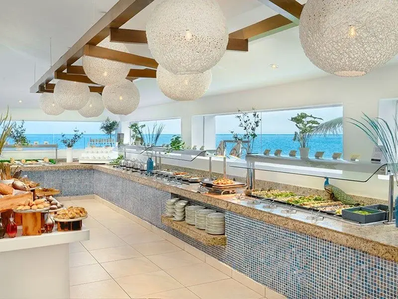 Buffet service and ocean views at Aphrodite restaurant