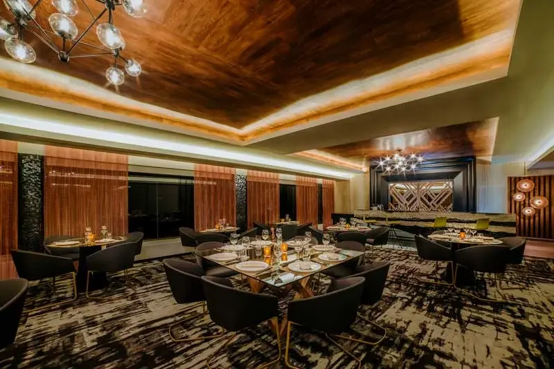 Dining area at Suki restaurant at Desire Pearl