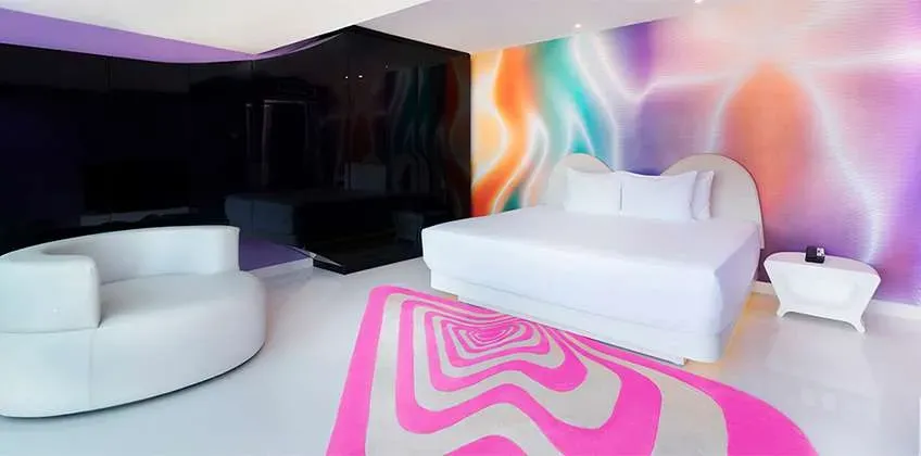 Seduction Oceanfront Suite bedroom at Temptation Cancun Resort