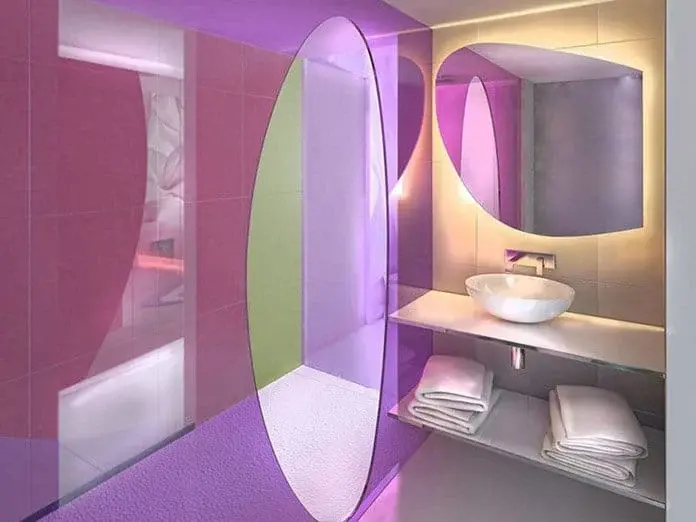 2017 design rendering of a Garden View room bathroom