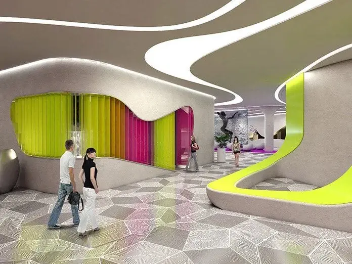 2017 design rendering of a Temptation Resort lobby corridor