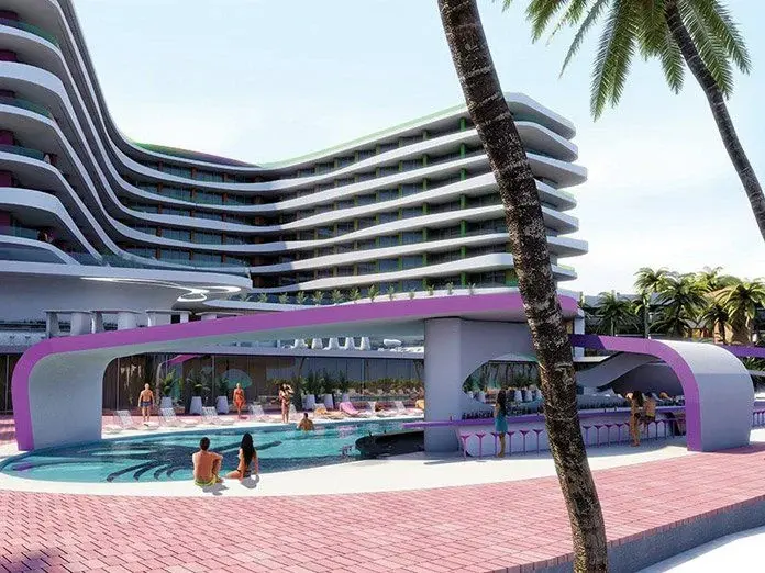 2017 architectural rendering of the main pool from ground level
