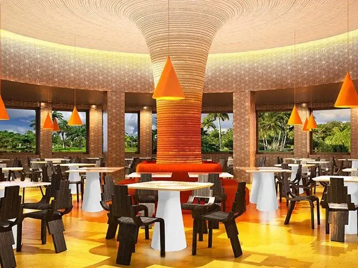 2017 design rendering of a Temptation restaurant dining room