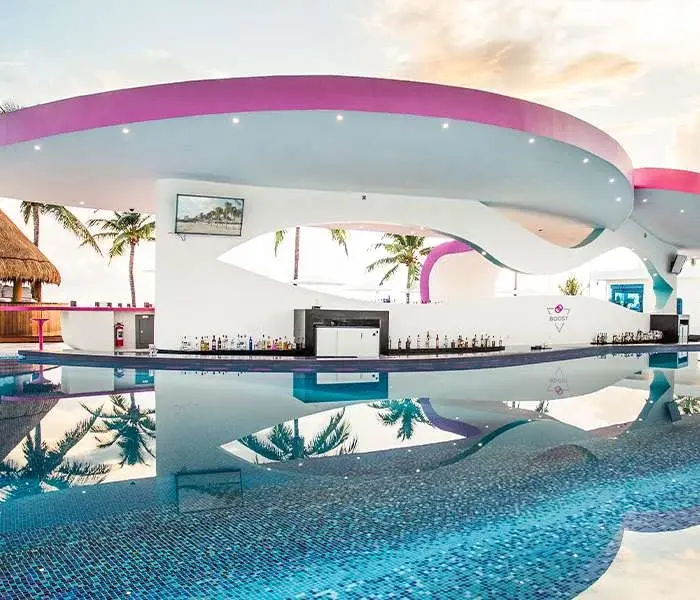 Boost swim-up bar beneath its curved canopy in the Sexy Pool