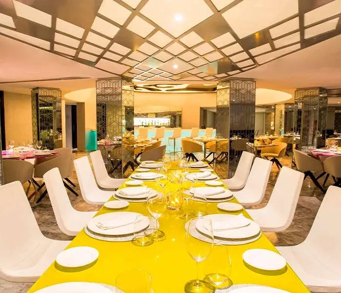 Dining room at Romanza Italian restaurant in Temptation Cancun Resort