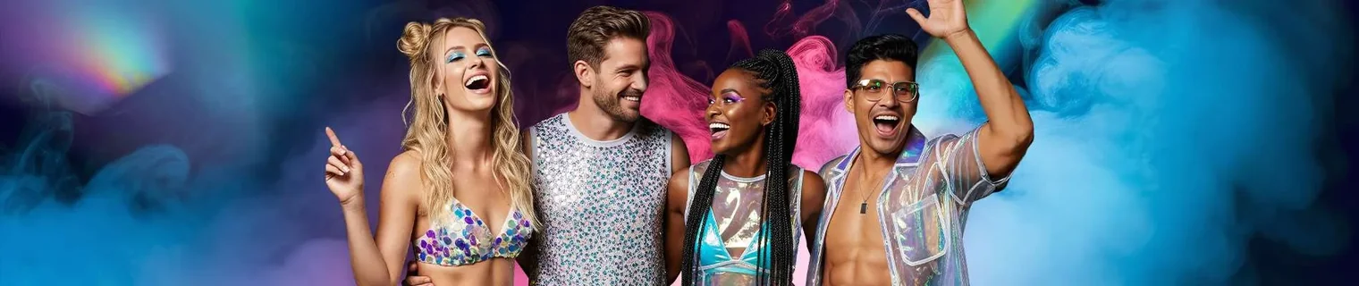 Temptation Resort Holographic Vibes theme-night promotional photograph