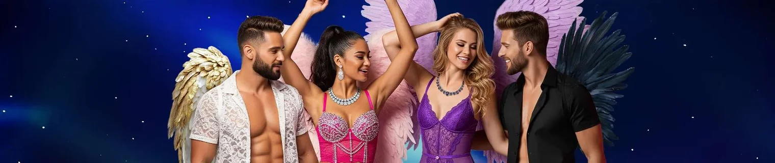 Temptation Resort Party Angels theme-night promotional photograph