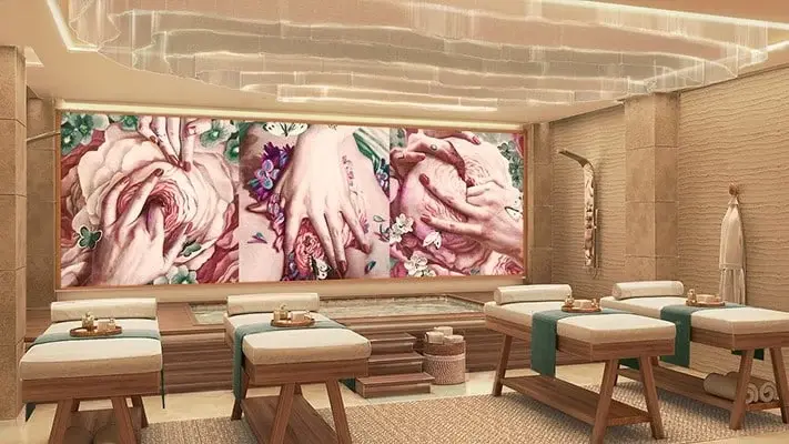 Treatment beds inside The Eden spa at Desire Riviera Maya