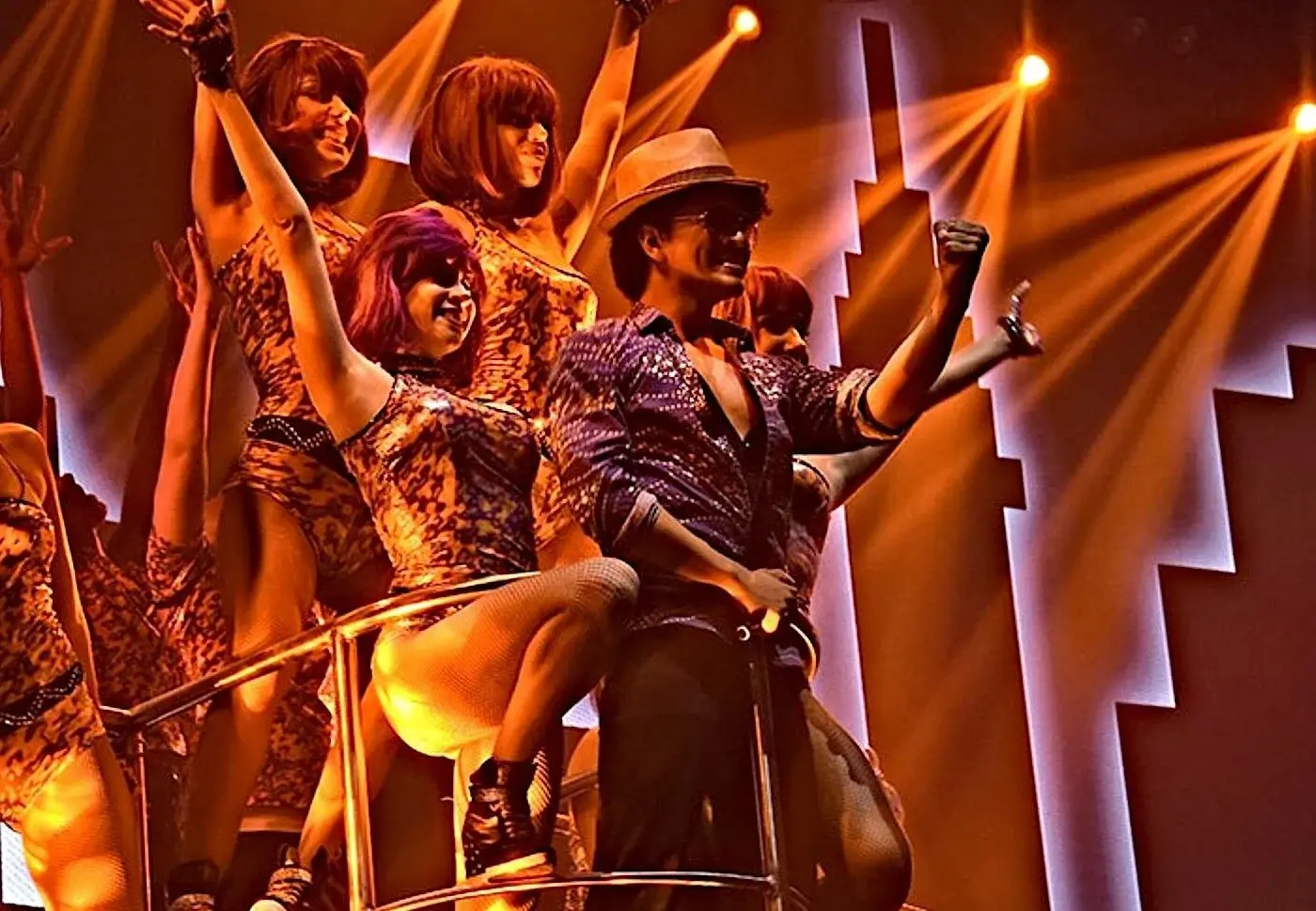 Costumed performers on the Coco Bongo Cancun stage